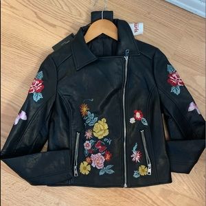 Leather Jacket Floral